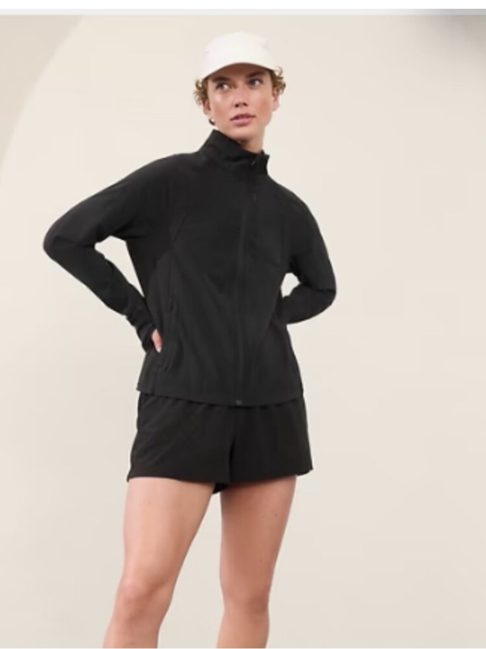 Athleta Black Run with It Full-Zip Polyester Jacket